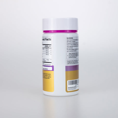 Legrano NAD Supplement bottle side view showing supplement facts and warnings label