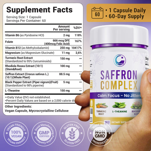 Saffron Mood & Energy Complex — 60 Capsules