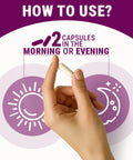 Legrano NAD Supplement how to use — take 2 capsules in the morning or evening with hand holding capsule